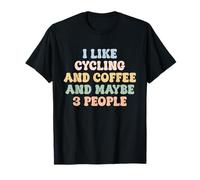 J'aime le vélo, le café et peut-être 3 personnes qui font du vélo drôle T-Shirt