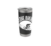 J'aime le vélo, le cyclisme, l'esprit d'aventure Gobelet isotherme en acier inoxydable double paroi