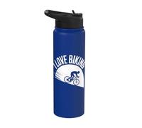 J'aime le vélo, le cyclisme, l'esprit d'aventure Stainless Steel Insulated Water Bottle