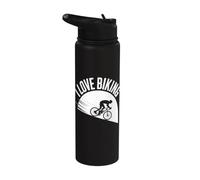 J'aime le vélo, le cyclisme, l'esprit d'aventure Stainless Steel Insulated Water Bottle