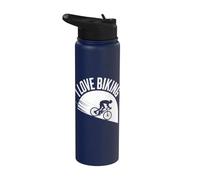 J'aime le vélo, le cyclisme, l'esprit d'aventure Stainless Steel Insulated Water Bottle