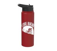 J'aime le vélo, le cyclisme, l'esprit d'aventure Stainless Steel Insulated Water Bottle