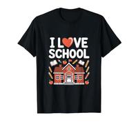 J'aime l'école | Apple Pencil Books Education T-Shirt Graphique avec Valeur