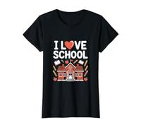J'aime l'école | Apple Pencil Books Education T-Shirt Graphique avec Valeur