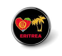 J'aime l'Érythrée. Badge Rond en Forme de cœur avec Drapeau érythréen. Broche/Bouton en métal pour Homme et Femme, à Porter sur Un Costume, Une Chemise, Une Veste, Un Chapeau ou Un déguisement. Déco