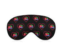 J'aime l'érythrée rouge coeur sommeil masque nuit couverture oeil pour femmes hommes BlockLight pour avion voyage sieste sangle réglable
