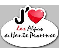 j'aime les Alpes-de-Haute-Provence (5x3.7cm) - Autocollant(sticker)