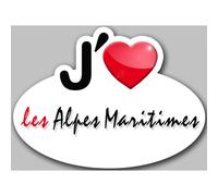 J'aime Les Alpes-Maritimes (15x11cm) - Sticker/Autocollant