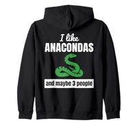 J'aime Les Anacondas et Peut-être Le Serpent drôle pour 3 Personnes Sweat à Capuche