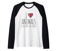J'aime Les Animaux Donc Je ne Les Mange Pas Manche Raglan