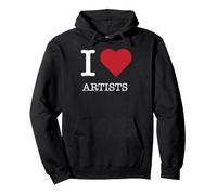 J'aime Les Artistes, J'aime Les Artistes Sweat à Capuche, Unisexe pour Adultes, Noir, XXL