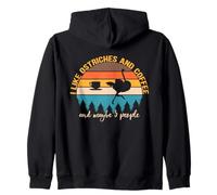 J'aime les autruches et le café et peut-être le café amusant pour 3 personnes Sweat à Capuche