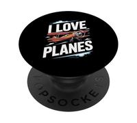 J'aime les avions Vintage Aircraft Passion PopSockets PopGrip Adhésif