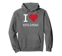 J'aime Les bâtisseurs, J'aime Les bâtisseurs Sweat à Capuche, Unisexe pour Adultes, Asphalte, XXL