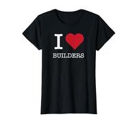 J'aime Les bâtisseurs, J'aime Les bâtisseurs T-Shirt, Femme, Noir, L