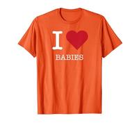 J'aime Les bébés, J'aime Les bébés T-Shirt, Homme, Orange, M