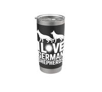 J'aime les bergers allemands, Enthusiast Pride Gobelet isotherme en acier inoxydable double paroi