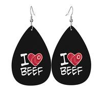 J'aime les boucles d'oreilles en cuir de boeuf pour femmes pendantes boucle d'oreille pendentif avec crochet cadeaux pour adultes adolescentes femmes filles accessoires