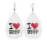 J'aime les boucles d'oreilles en cuir de boeuf pour femmes pendantes boucle d'oreille pendentif avec crochet cadeaux pour adultes adolescentes femmes filles accessoires