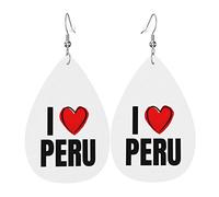 J'aime les boucles d'oreilles en cuir de coeur du Pérou pour les femmes balancent la boucle d'oreille pendentif avec des cadeaux de crochet pour la fille adulte