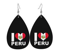 J'aime les boucles d'oreilles en cuir de coeur du Pérou pour les femmes balancent la boucle d'oreille pendentif avec des cadeaux de crochet pour la fille adulte