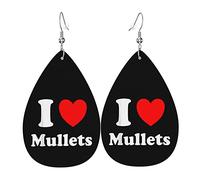 J'aime les boucles d'oreilles en cuir de mulets pour les femmes pendantes pendantes de boucles d'oreilles pendantes avec des cadeaux de crochet pour la fille adulte