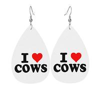 J'aime les boucles d'oreilles en cuir de vache pour les femmes balancent la boucle d'oreille pendentif avec des cadeaux de crochet pour la fille adulte