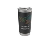J'aime Les Bulles Et Les Bulles M'aiment Dessin De Bulle Gobelet isotherme en acier inoxydable double paroi