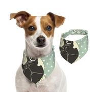 J'aime Les carlins,Bandanas pour Chien, écharpe en Coton, Bavoirs réglables pour Animaux de Compagnie,M