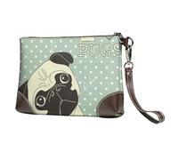 J'aime Les carlins,Sacs à Main en Cuir PU pour Femmes, Pochette à Fermeture éclair, Portefeuille, Sac à Main avec dragonne