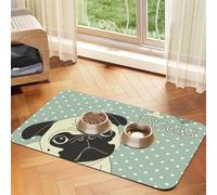J'aime Les carlins,Tapis d'alimentation pour Animaux de Compagnie, Sets de Table en Cuir PU pour Chats et Chiens,40x60cm