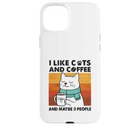J'aime Les Chats et Le café et Peut-être Que J'aime Les Chats drôles, Les Femmes et Les Filles Coque pour iPhone 15 Plus