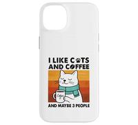 J'aime Les Chats et Le café et Peut-être Que J'aime Les Chats drôles, Les Femmes et Les Filles Coque pour iPhone 14 Plus