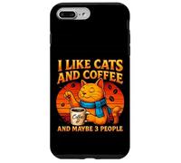 J'aime Les Chats et Le café et Peut-être Que J'aime Les Chats drôles, Les Femmes et Les Filles Coque pour iPhone 7 Plus/8 Plus