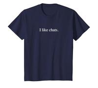 J'aime Les Chats - Typographie drôle T-Shirt, Enfant, Bleu Marine, 8 Ans