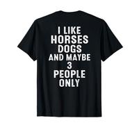 J'aime Les Chevaux, Les Chiens et Peut-être 3 Personnes, Amateur de Chiens à Cheval Vintage T-Shirt