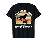 j'aime les chevaux, les chiens et peut-être 3 personnes silhouette Vintage T-Shirt