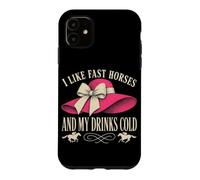 J'aime Les Chevaux Rapides et Mes Boissons Cold Derby Day Horse Racing Coque pour iPhone 11