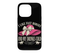 J'aime Les Chevaux Rapides et Mes Boissons Cold Derby Day Horse Racing Coque pour iPhone 13 Pro