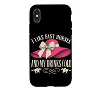 J'aime Les Chevaux Rapides et Mes Boissons Cold Derby Day Horse Racing Coque pour iPhone X/XS