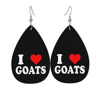 J'aime les chèvres 2 boucles d'oreilles en cuir pour femmes pendantes boucle d'oreille goutte pendentif avec crochet cadeaux pour fille adulte