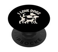 J'aime Les Chiens, compagnons canins pour Toujours PopSockets PopGrip Adhésif