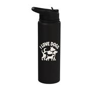 J'aime les chiens, compagnons canins pour toujours Stainless Steel Insulated Water Bottle
