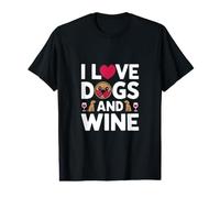 J'aime Les Chiens et Le vin T-Shirt Graphique avec Valeur