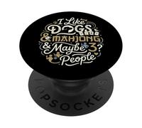 J'aime Les Chiens Mahjong et Maybe 3 People Funny Mah Jong PopSockets PopGrip Adhésif