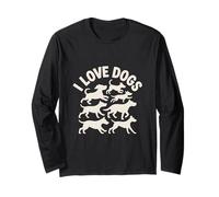 J'aime Les Chiens Silhouette Animal Adoration Manche Longue