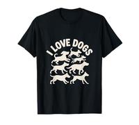 J'aime Les Chiens Silhouette Animal Adoration T-Shirt