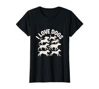 J'aime Les Chiens Silhouette Animal Adoration T-Shirt Graphique avec Valeur