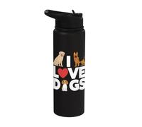 J'aime les chiens, un art canin réconfortant Stainless Steel Insulated Water Bottle