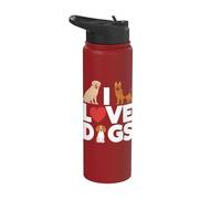 J'aime les chiens, un art canin réconfortant Stainless Steel Insulated Water Bottle